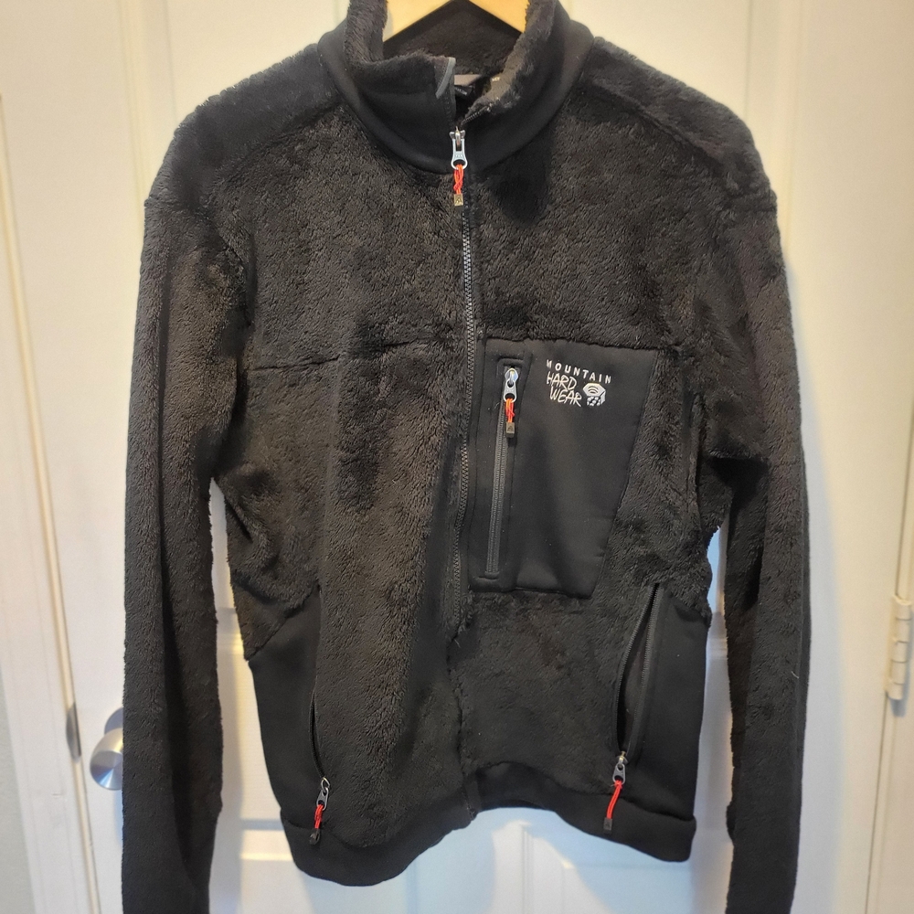 Mountain Hardwear PolarTech Black Jacket with Red Accents